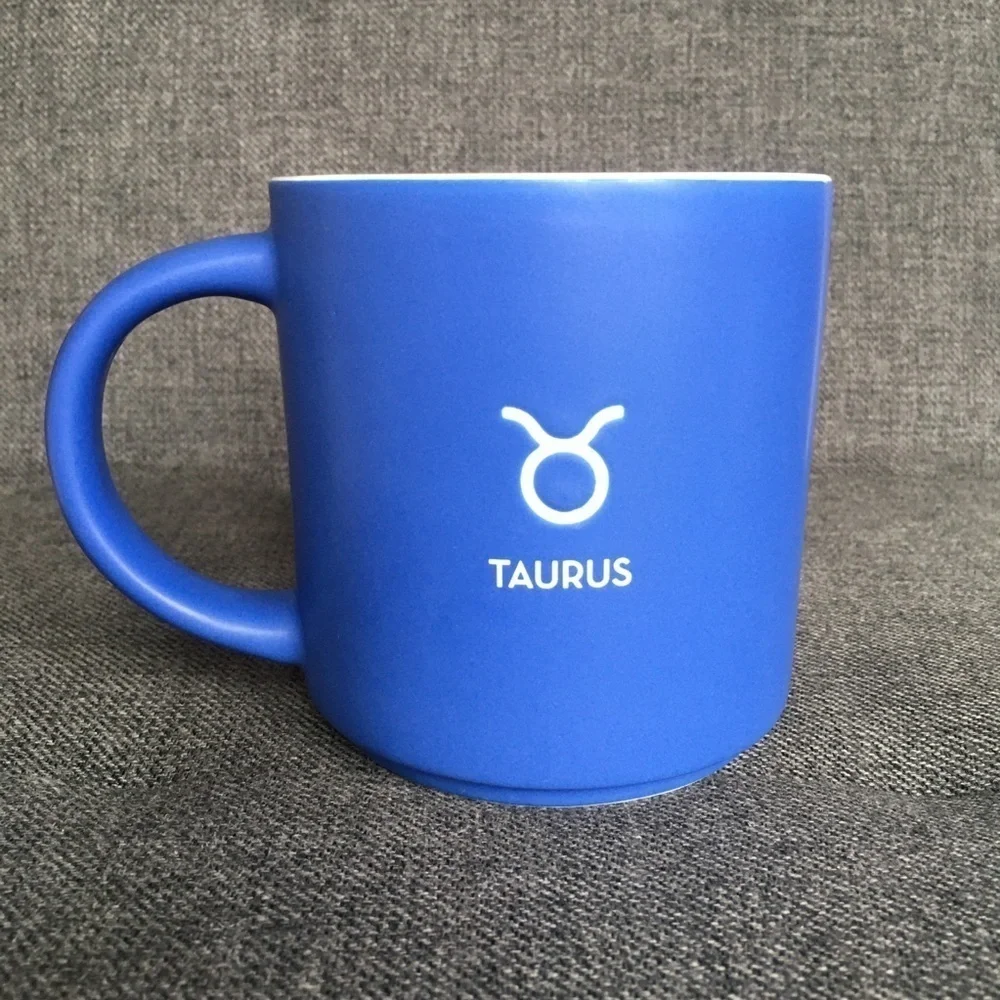 Taurus Astrology Coffee / Tea Mug, Blue, White, 16 oz